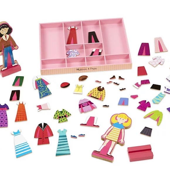Melissa and Doug Abby & Emma Magnetic Dress-Up Wooden Playset - Picture 8 of 9
